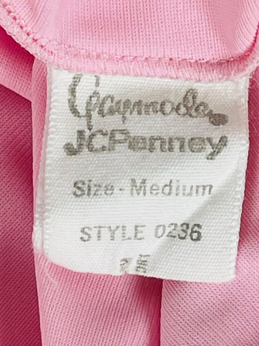 Vtg JC Penney Gaymode Nightgown Sz M Pink Sleeveless Mod Glam Princess Peach - Picture 6 of 7